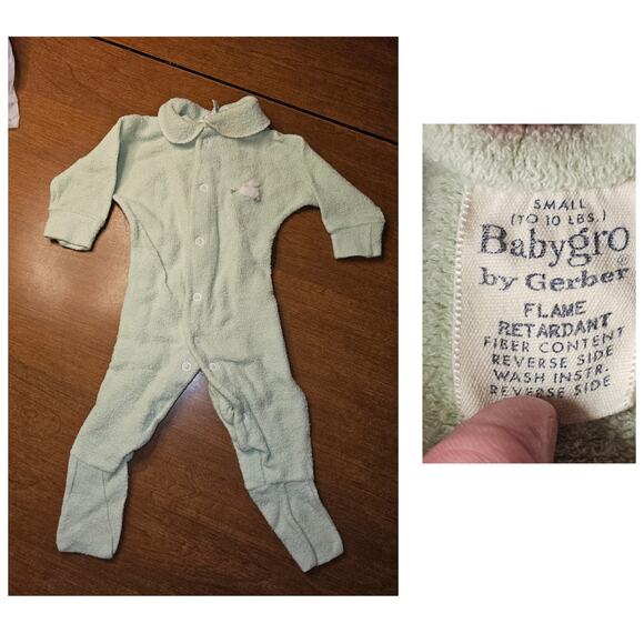 Vintage Baby Sleepers 2 Gerber Babygro Small up to 10lbs (705) - Picture 4 of 8
